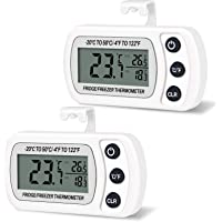 Thlevel 2PCS Termómetro para Frigorífico Termómetro de Frigorífico Congelador Impermeable con Gancho- Pantalla LCD Fácil…